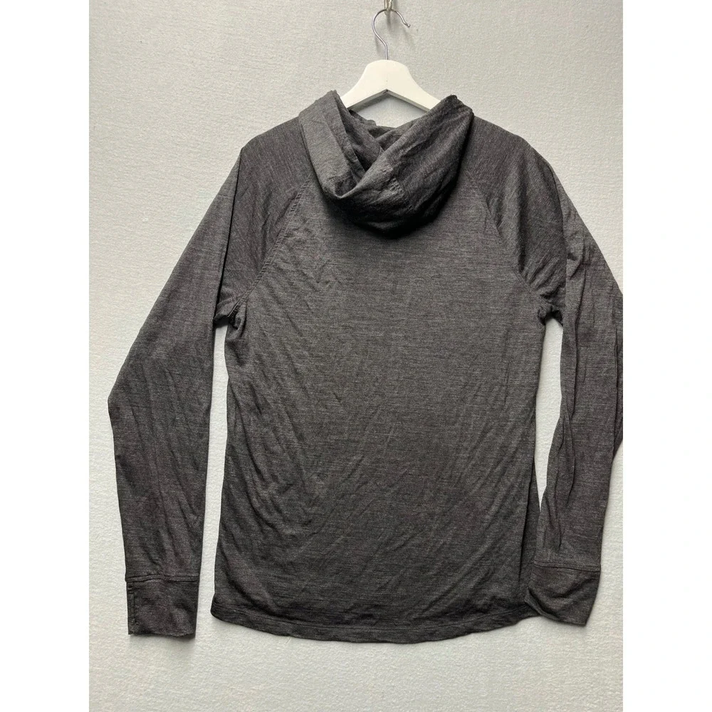 New Wool & Prince Mens Merino Wool Tencel Blend Hoodie Charcoal Gray Medium